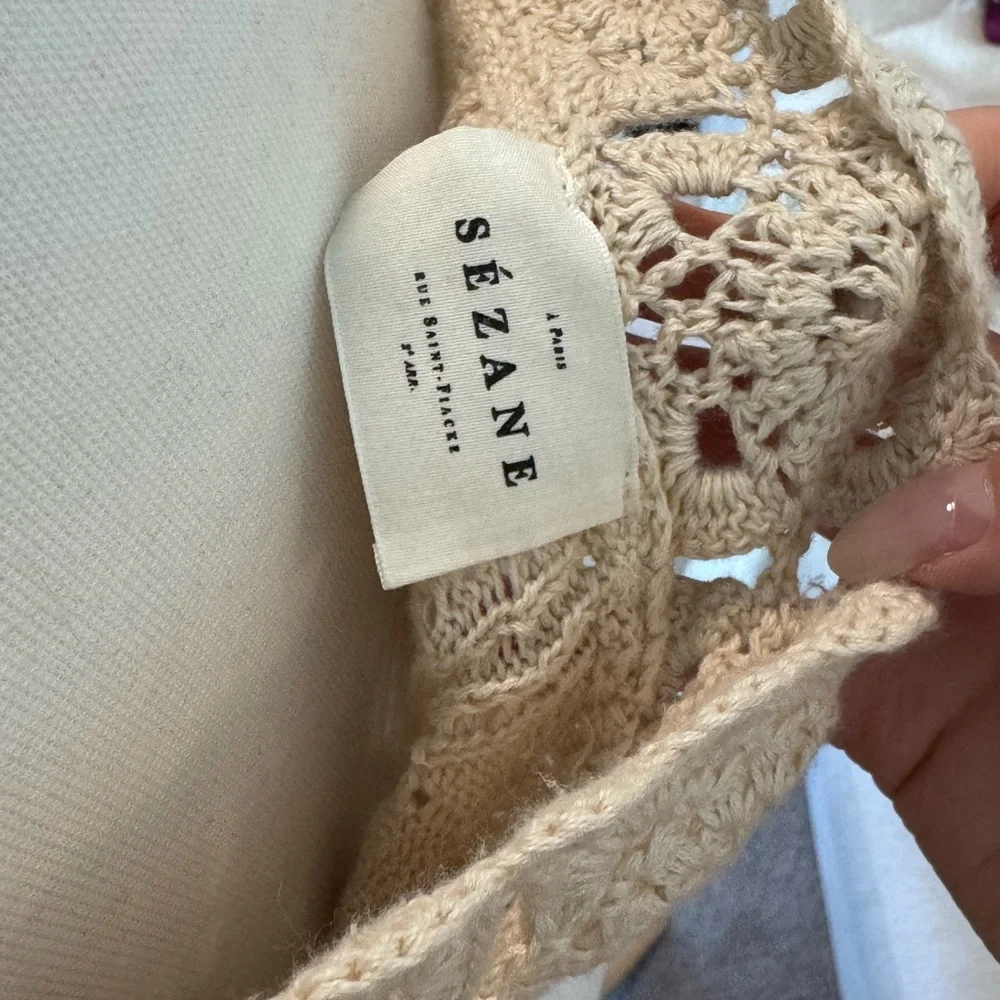 Sezane Off-White Cable Knit Cardigan - Picture 2 of 3